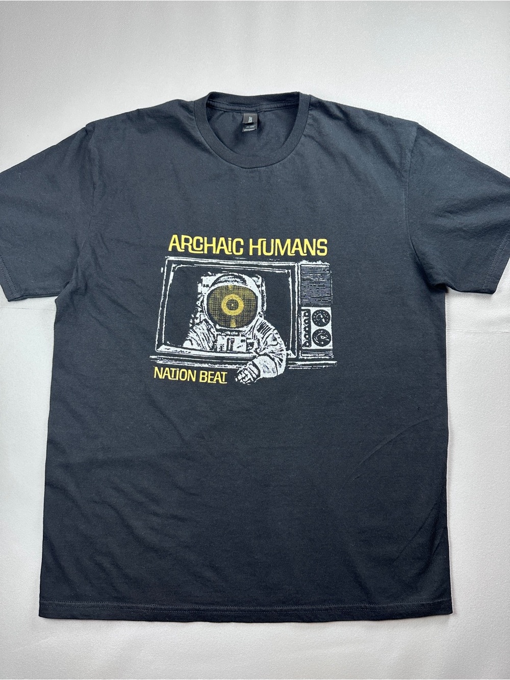 Archaic Humans Nation Beat Graphic T-Shirt Black Gildan Softstyle Size L